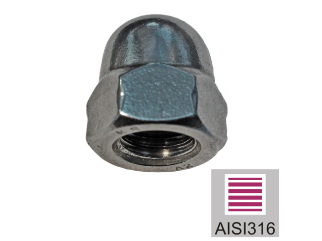 Kupak anya, rozsdamentes acél, AISI316, M10